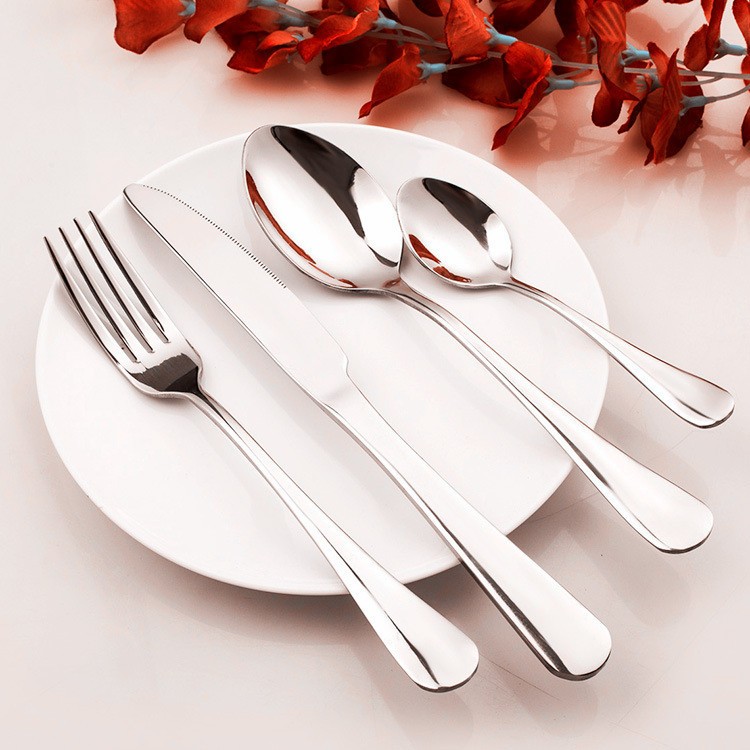 Colorful ceramic handle cutlery set with fork, knife, and spoon

