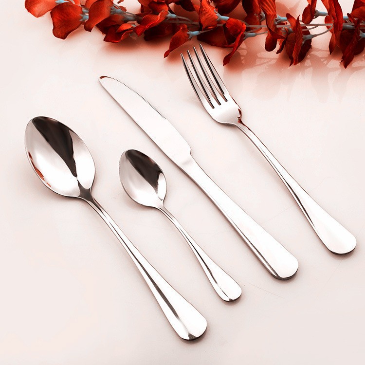 Colorful ceramic handle cutlery set with fork, knife, and spoon

