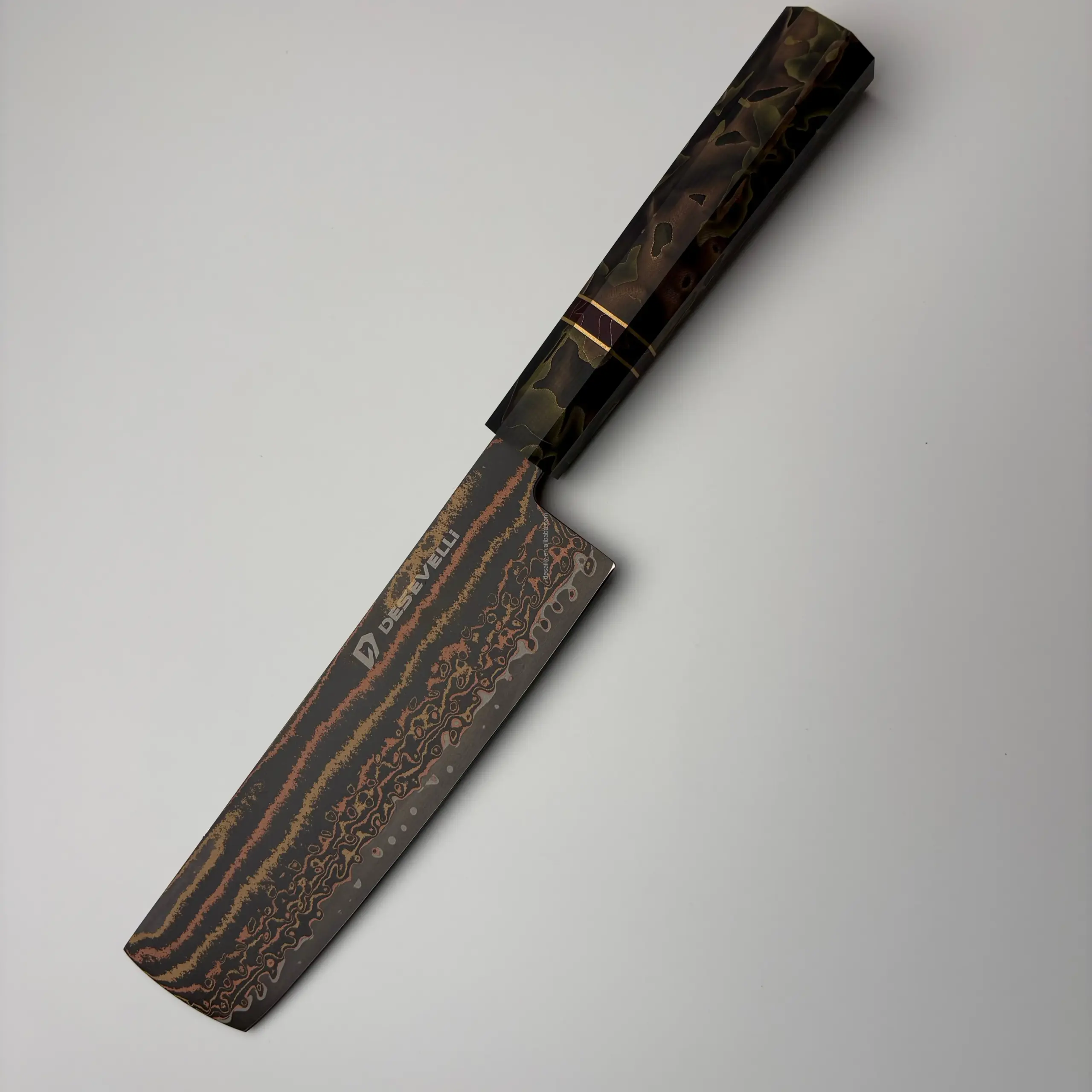 Factory Direct Damascus Steel Chef Knife with Patterned Blade