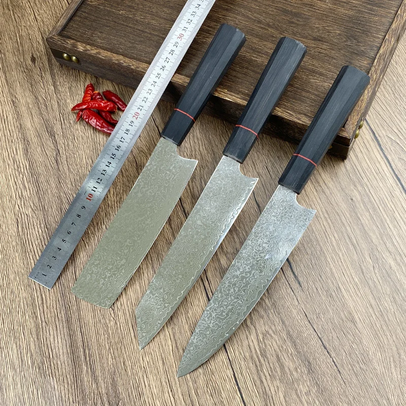 Damascus Steel Chef Knife with VG10 Core and Ergonomic Handle