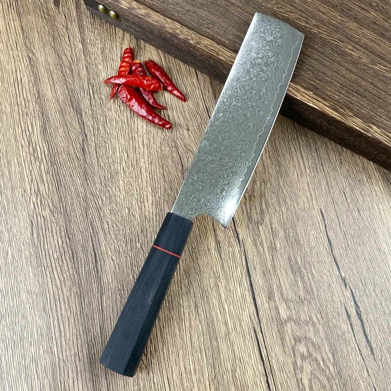 Damascus Steel Chef Knife with VG10 Core and Ergonomic Handle