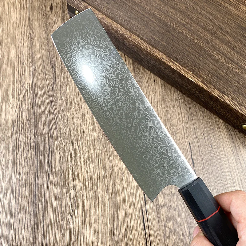 Damascus Steel Chef Knife with VG10 Core and Ergonomic Handle