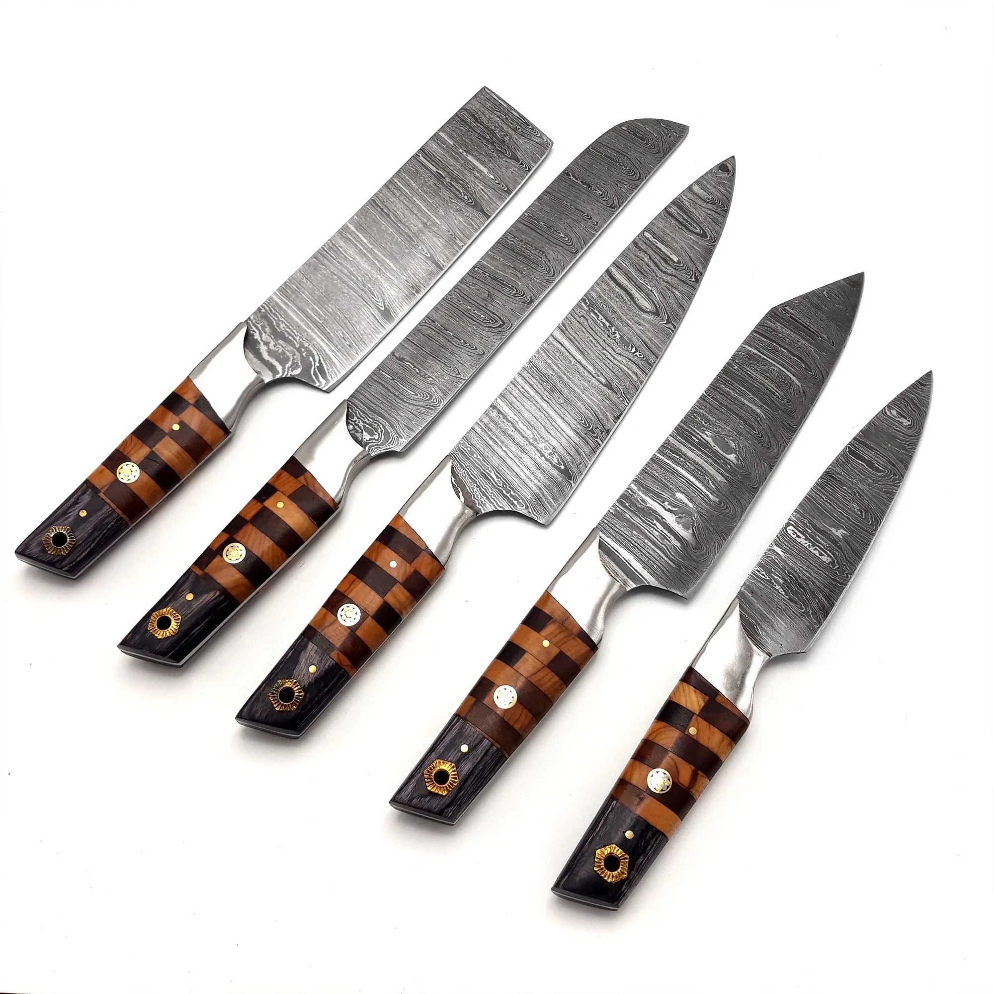 Handmade Damascus Chef Knife with Layered Steel Blade