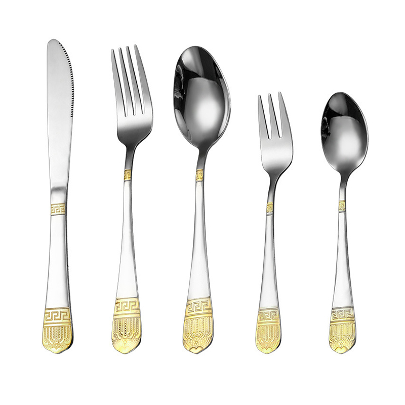 Stainless steel steak knife and fork set for party and restaurant dining

