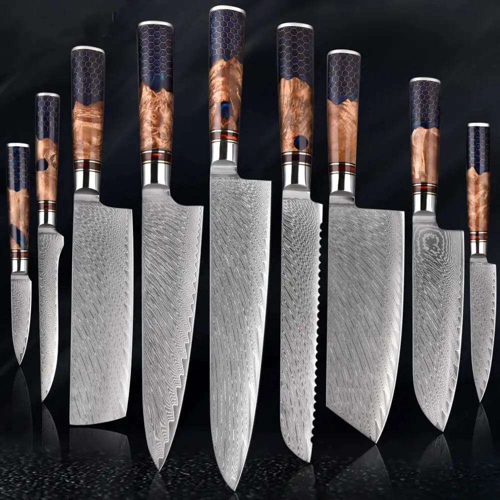 Hand-Forged High Carbon Steel Chef Knife with Wooden Handle