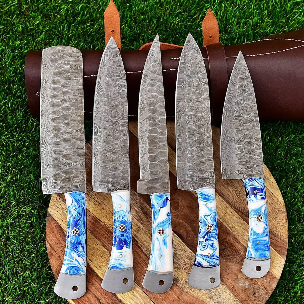 Hand-Forged High Carbon Steel Chef Knife with Wooden Handle
