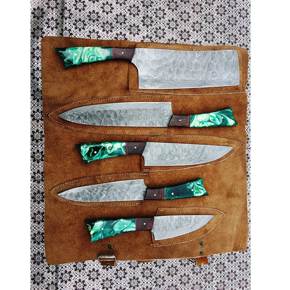 Hand-Forged High Carbon Steel Chef Knife with Wooden Handle