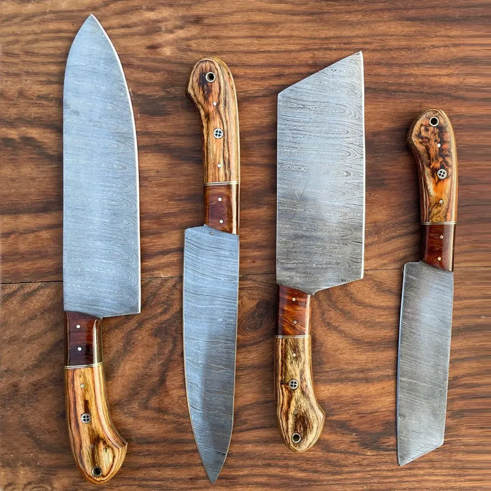 Hand-Forged High Carbon Steel Chef Knife with Wooden Handle