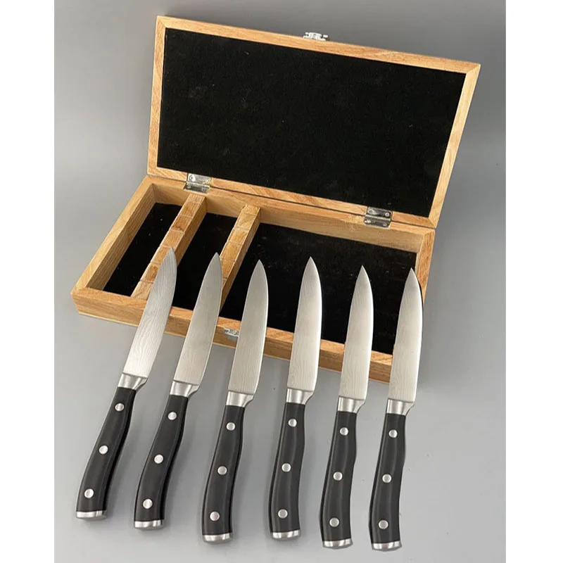 Full Stainless Steel Chef and Steak Knife Set for Kitchen Use