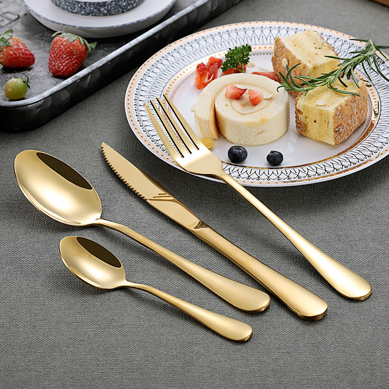 Hot-selling royal gold stainless steel cutlery set for luxury dining