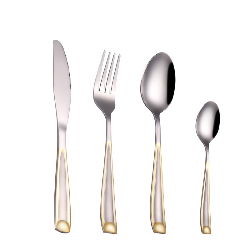 Hot-selling royal gold stainless steel cutlery set for luxury dining