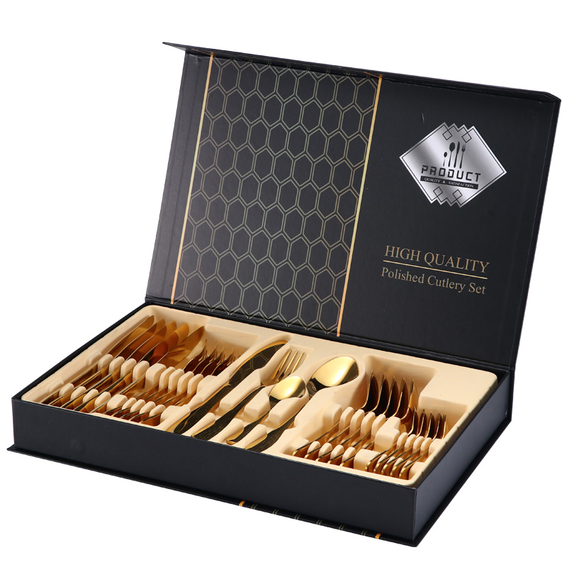 Hot-selling royal gold stainless steel cutlery set for luxury dining