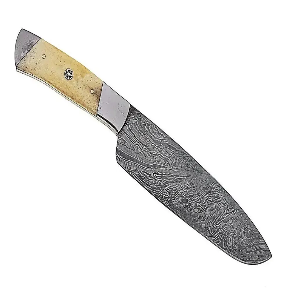 Handmade High Carbon Steel Steak Knife with Leather Sheath