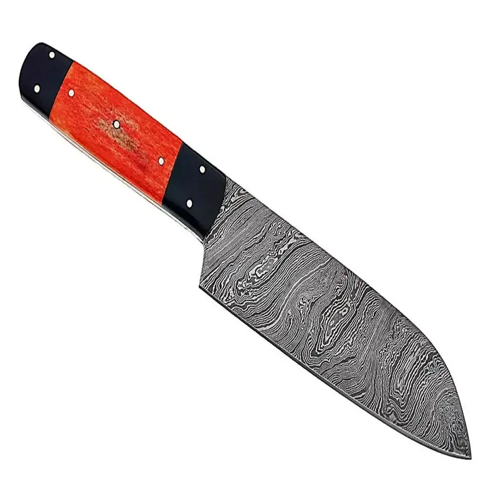 Handmade High Carbon Steel Steak Knife with Leather Sheath