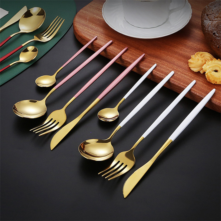 Modern stainless steel cutlery set for commercial and home dining use

