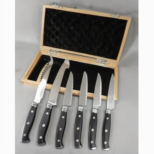 Stainless Steel Cooking Knife with Wooden Handle
