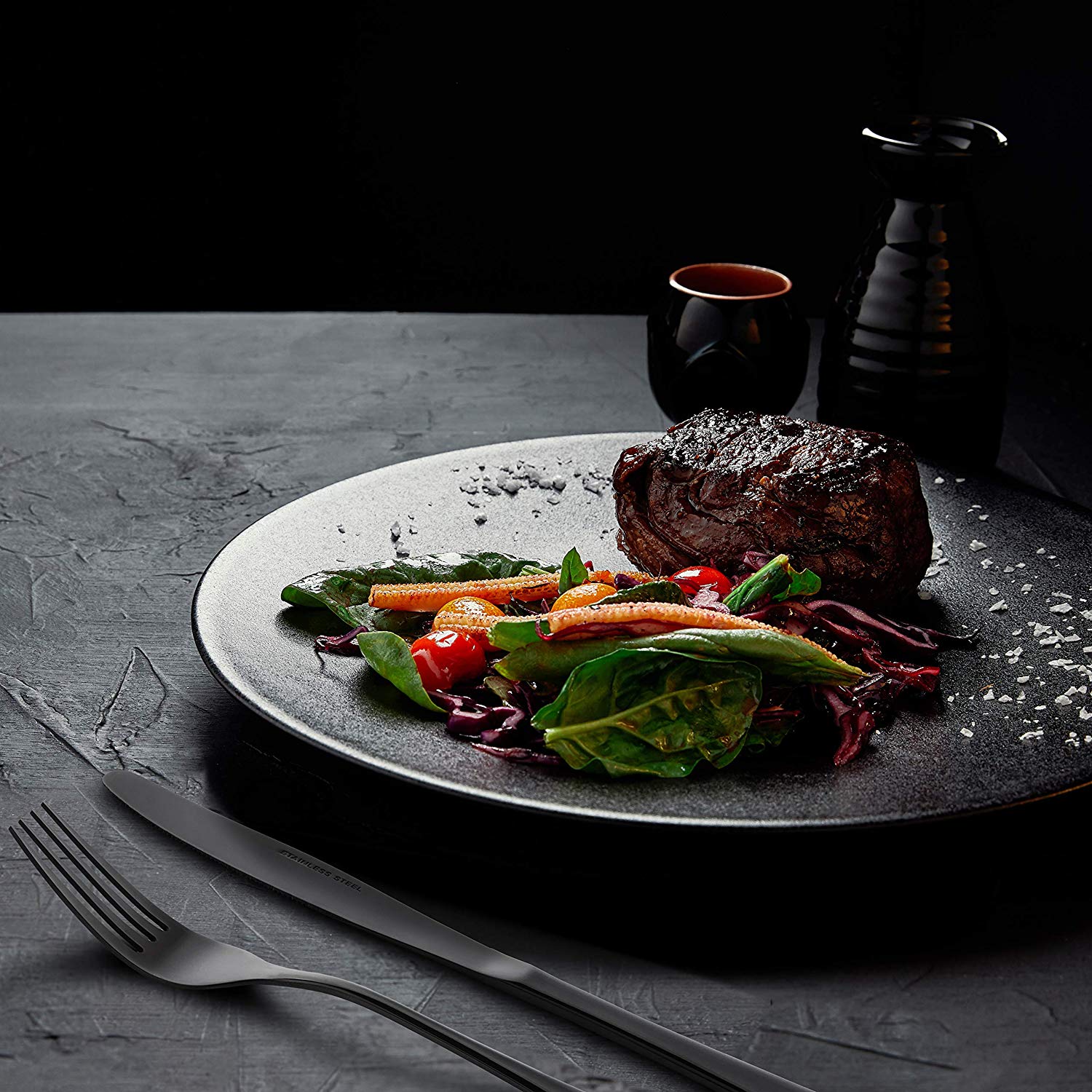 Premium silver cutlery set with knife, fork, and spoon for luxury dining

