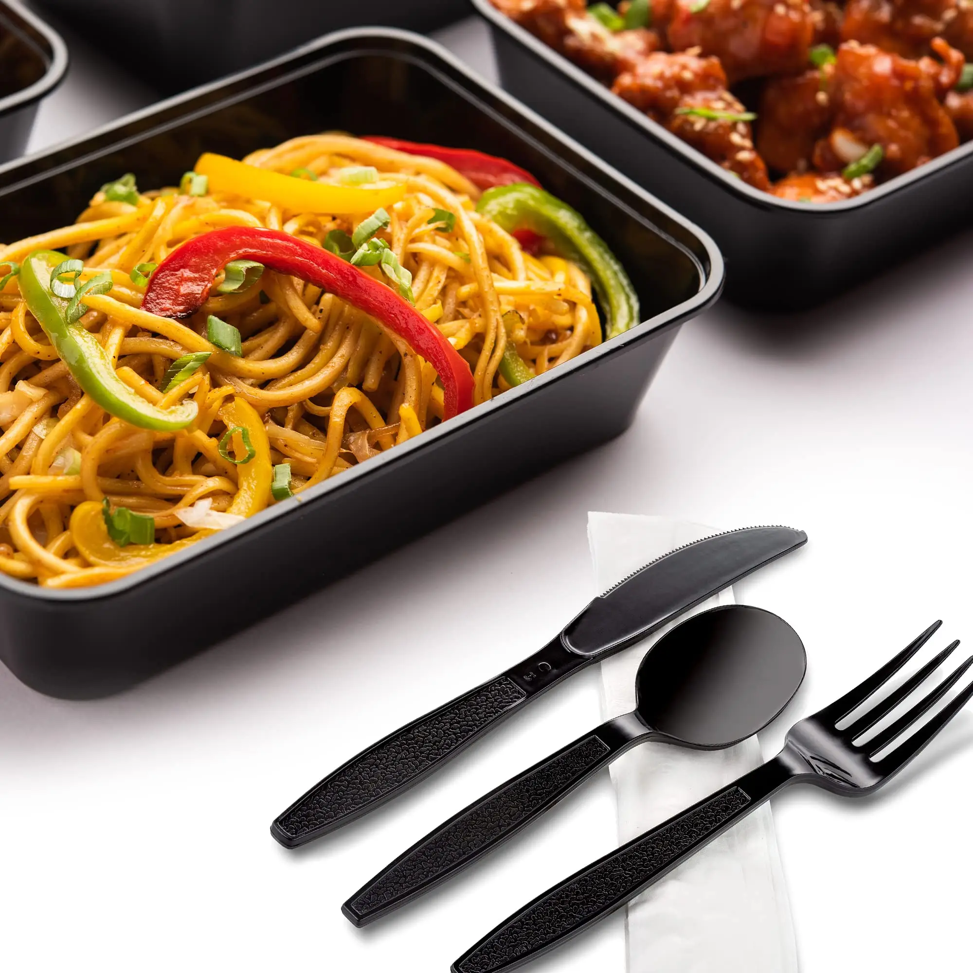 Elegant Matte Black Cutlery Set – Fork, Knife, Spoon