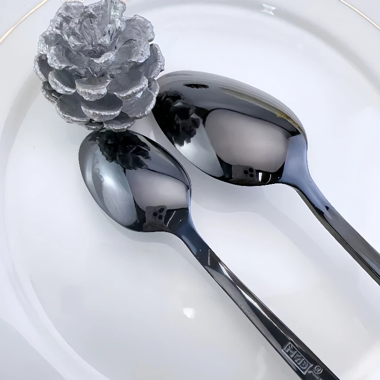 Elegant Matte Black Cutlery Set – Fork, Knife, Spoon