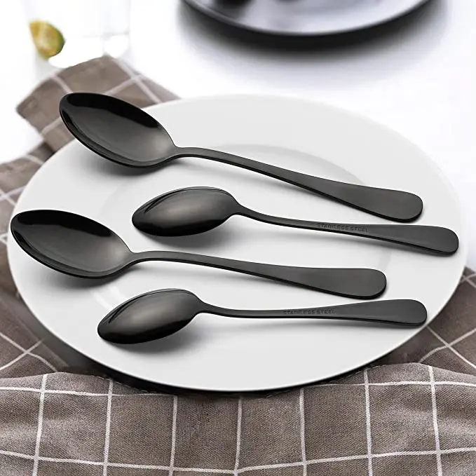 Elegant Matte Black Cutlery Set – Fork, Knife, Spoon