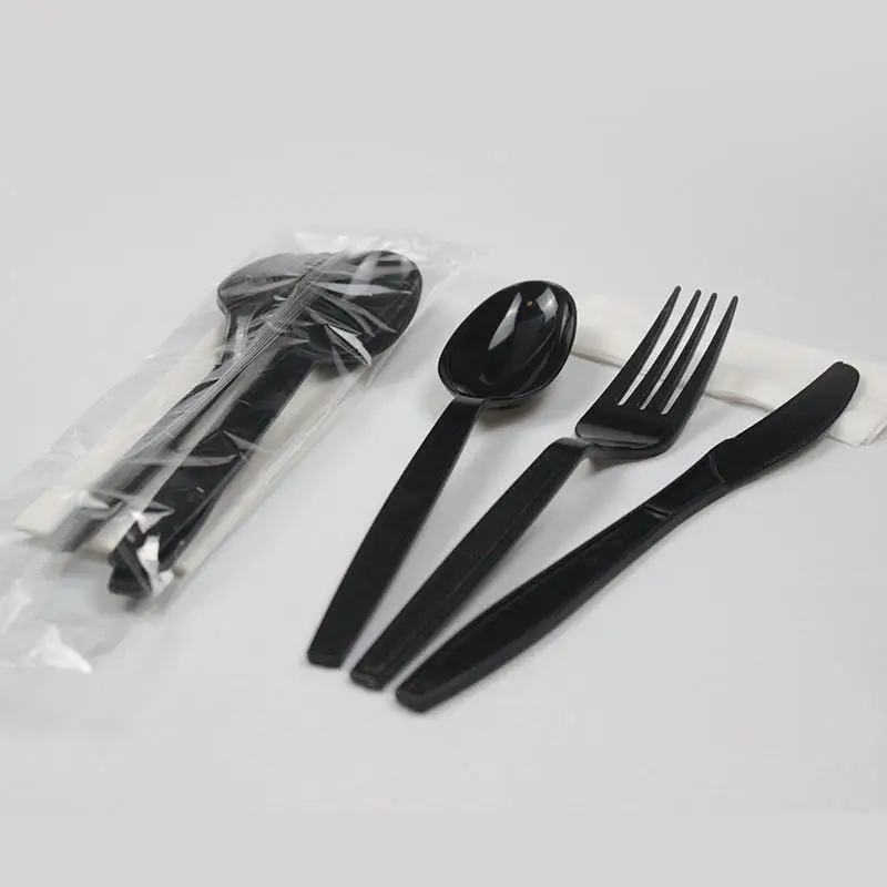 Elegant Matte Black Cutlery Set – Fork, Knife, Spoon