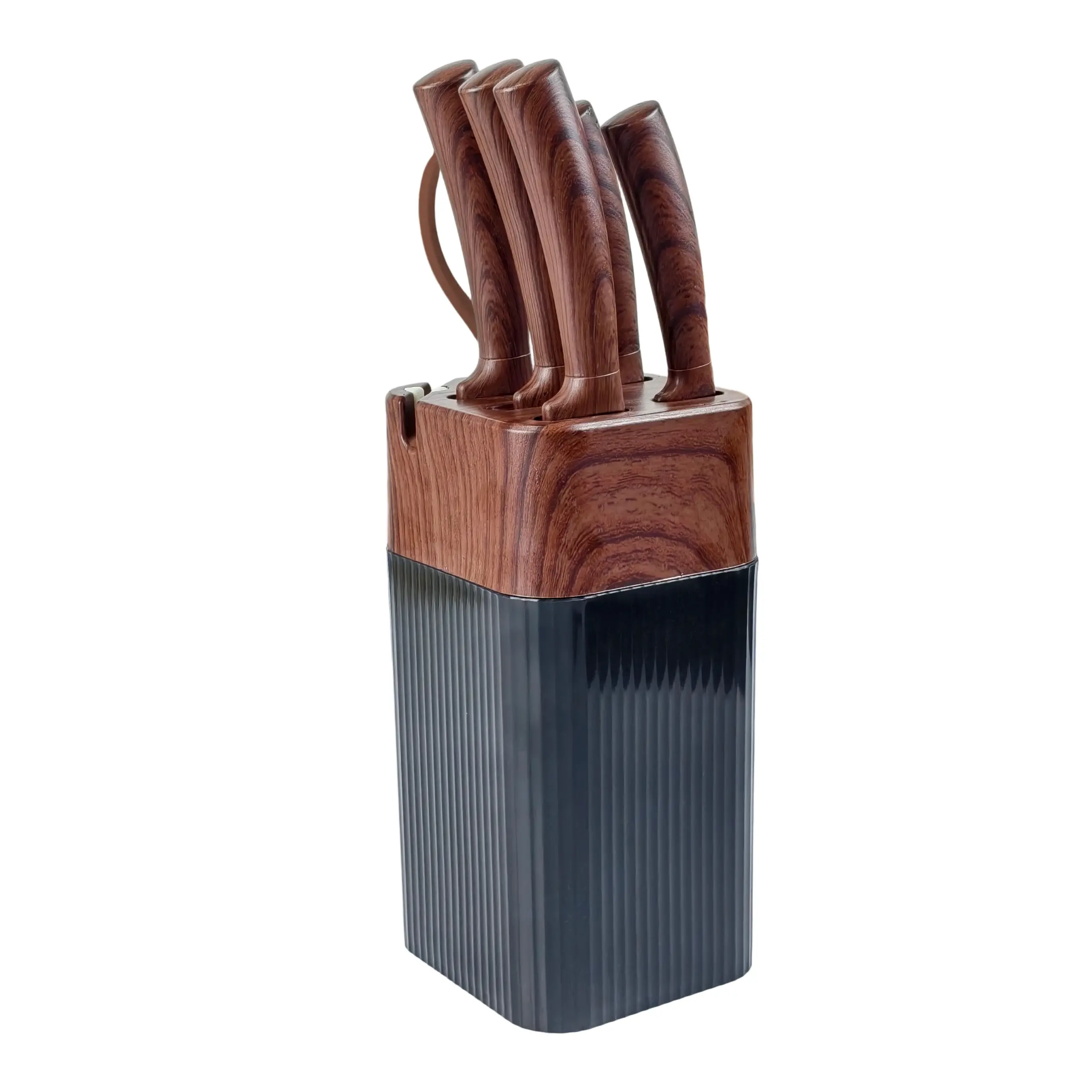 Stainless Steel Kitchen Knife with Wood Grain Handle