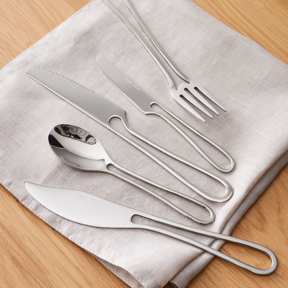 Portable stainless steel knife fork spoon travel cutlery set with case

