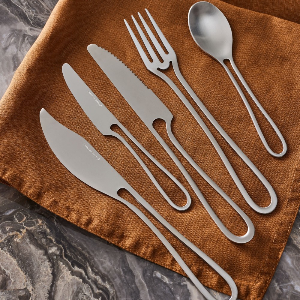 Portable stainless steel knife fork spoon travel cutlery set with case

