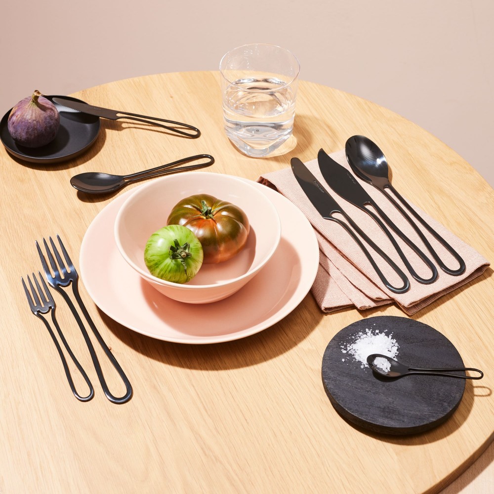 Portable stainless steel knife fork spoon travel cutlery set with case


