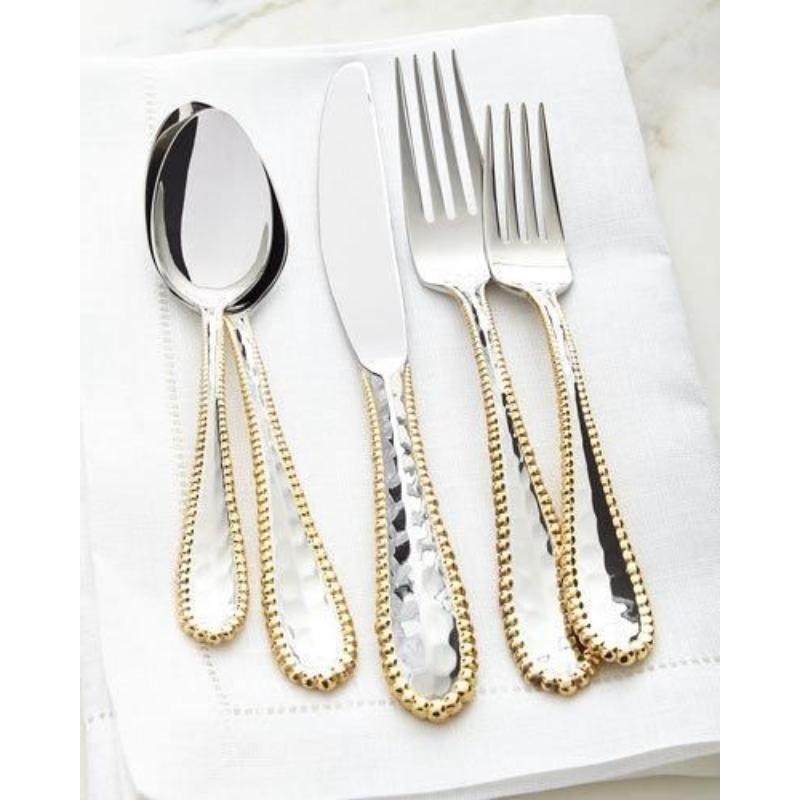 Elegant stainless steel cutlery set for wedding banquets with knife, fork, and spoon

