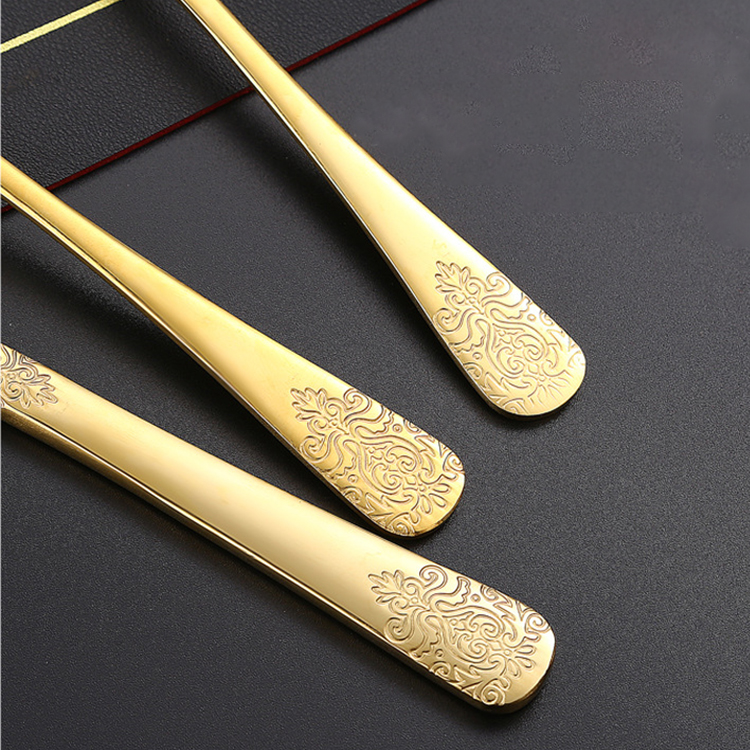Luxury Gold Stainless Steel Cutlery Set for Restaurant and Wedding Use
