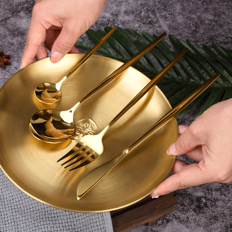 Luxury Gold Stainless Steel Cutlery Set for Restaurant and Wedding Use